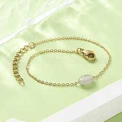 304 Stainless Steel Natural Jade Beads Link Bracelets&nbsp;BJEW-A036-16G