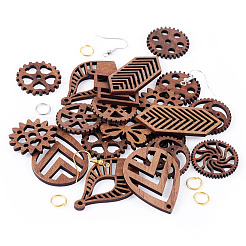 DIY Walnut Wood Dangle Earring Kits&nbsp;DIY-TA0011-07