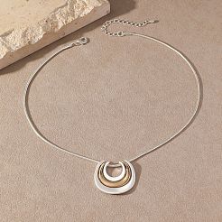 Alloy Layered Half Round Pendant Necklaces&nbsp;FS-WGC51BC-01