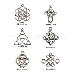 Tibetan Style Alloy Chinese Knot Pendants&nbsp;TIBEP-YW0001-05AS