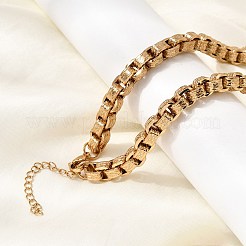 7MM 304 Stainless Steel Textured Box Chain Necklaces&nbsp;NJEW-P358-01G