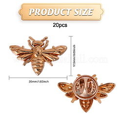 20Pcs Bees Alloy Brooches&nbsp;JEWB-CA0001-57KCG