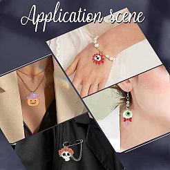 30Pcs 5 Styles Halloween Theme Alloy Enamel Pendants&nbsp;ENAM-CJ0005-10