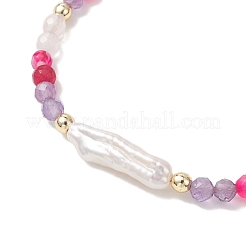 Natural & Synthetic Gemstone & Nuggets Baroque Pearl Keshi Pearl Beads Slider Bracelets&nbsp;BJEW-JB13260