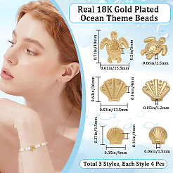 12Pcs 3 Styles 304 Stainless Steel Beads&nbsp;STAS-BBC0005-26