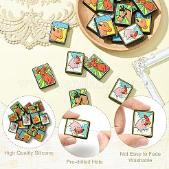 20Pcs 4 Colors Tarot Silicone Beads&nbsp;SIL-CJ0002-81