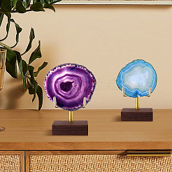 Iron Mineral Display Holder with Square Wood Bases&nbsp;ODIS-WH0331-79