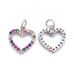 Brass Micro Pave Cubic Zirconia Charms&nbsp;ZIRC-L070-51P
