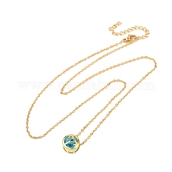 Brass Pave Cubic Zirconia Birth Stone Constellation Pendant Cable Chain Necklaces&nbsp;LS-NJEW-D334-01G-07