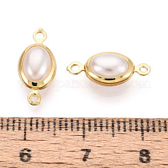 Brass ABS Imitation Pearl Connector Charms&nbsp;KK-N286-02B-G