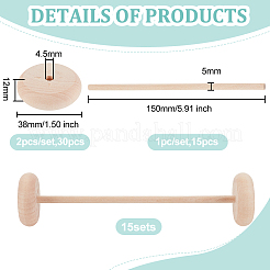 30Pcs Schima Wood Vehicle Wheels&nbsp;DIY-OC0010-70B