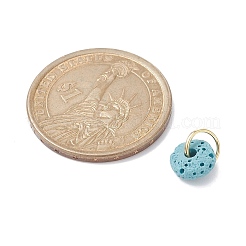 Natural Lava Rock Dyed Disc Charms&nbsp;PALLOY-JF02267-02