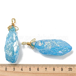 Electroplated Raw Rough Natural Quartz Crystal Big Pendants&nbsp;G-A229-02G-09