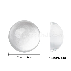 Transparent Half Round Glass Cabochons&nbsp;X-GGLA-R027-14mm