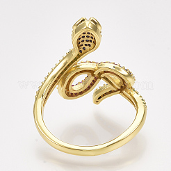 Brass Micro Pave Cubic Zirconia Cuff Rings&nbsp;RJEW-S044-048