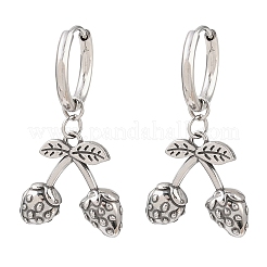 316 Surgical Stainless Strawberry Hoop Earrings&nbsp;EJEW-C160-11B