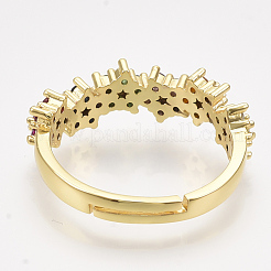 Adjustable Brass Micro Pave Cubic Zirconia Finger Rings&nbsp;RJEW-S044-027