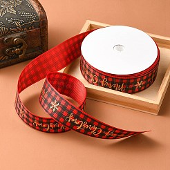 1 Roll Christmas Printed Polyester Grosgrain Ribbons&nbsp;OCOR-YW0001-05D