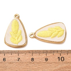 304 Stainless Steel & Cloth Embroidered Pendants&nbsp;FB-CBAFBAF-02G