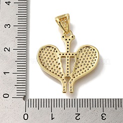 Heart Rack Plating Brass Clear Cubic Zirconia Pendants&nbsp;KK-U019-29G
