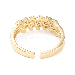 Cubic Zirconia Striped Cuff Ring&nbsp;RJEW-P026-04G