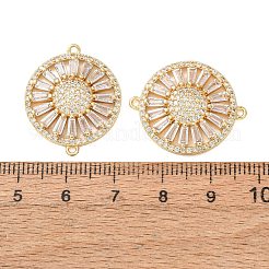 Brass Pave Clear Cubic Zirconia Connector Charms&nbsp;CU-CBA4579-06G-B