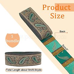 Ethnic Embroidery Polyester Flat Ribbons&nbsp;OCOR-WH0060-39B