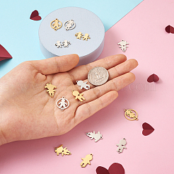 14Pcs 14 Style 201 Stainless Steel Connector Charms&nbsp;STAS-PJ0001-27