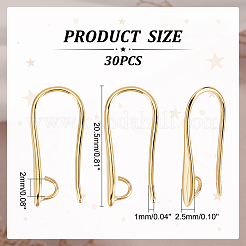 30Pcs Rack Plating Brass Earring Hooks&nbsp;KK-DC0002-39