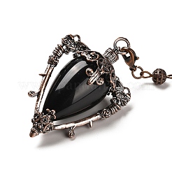 Natural Obsidian Triangle Dowsing Pendulum Pendants&nbsp;G-G022-01R-07