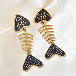304 Stainless Steel Enamel Dangle Stud Earrings for Women&nbsp;EJEW-L315-06G-01