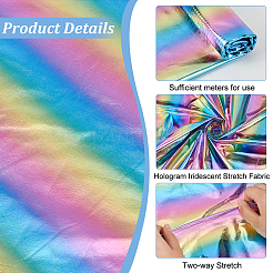 Rainbow Polyester Spandex Stretch Fabric&nbsp;DIY-WH0622-042