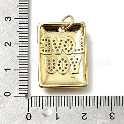 Brass Micro Pave Cubic Zirconia Pendants&nbsp;KK-C090-44G-02