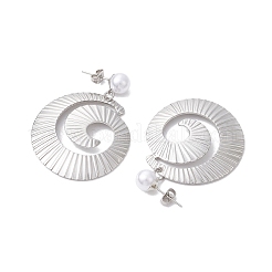 Spiral 304 Stainless Steel Dangle Stud Earrings&nbsp;EJEW-JE06331