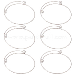 6Pcs Adjustable 304 Stainless Steel Wire Cuff Bangle Making&nbsp;MAK-BBC0001-24C-P