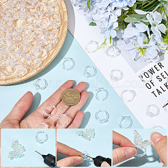 200Pcs Transparent Acrylic Open Cuff Ring Components&nbsp;TACR-SC0001-22