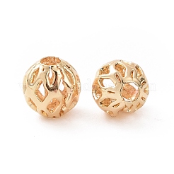Brass Hollow Beads&nbsp;KK-E046-04C-G