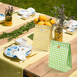 20Pcs 5 Colors Rectangle with Tartan Pattern Paper Bags&nbsp;CARB-TA0001-16