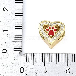 Rack Plating Brass Micro Pave Cubic Zirconia European Beads&nbsp;KK-P287-43G-01