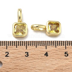 Brass Micro Pave Cubic Zirconia Charms&nbsp;KK-G555-21G-09