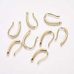 Brass Cubic Zirconia Earring Hooks&nbsp;KK-P076-07
