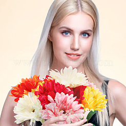 15Pcs 5 Colors Cloth & Flocking Artificial Chrysanthemum Flower&nbsp;FIND-WR0001-79