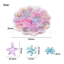 271Pcs 13 Style Transparent Acrylic Beads&nbsp;TACR-YW0001-26