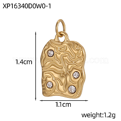 304 Stainless Steel Micro Pave Clear Cubic Zirconia Pendants&nbsp;STAS-OY013-87G