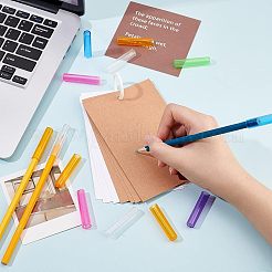 96Pcs 6 Colors Transparent Plastic Pencil Cap&nbsp;AJEW-CA0003-04