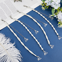2 Pairs 2 Styles ABS Plastic Imitation Pearl Chain Non-slip Bra Straps&nbsp;FIND-CY0001-25