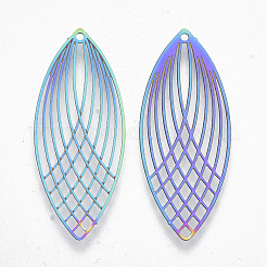 Ion Plating(IP) 201 Stainless Steel Filigree Pendants&nbsp;STAS-R102-20