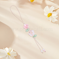 1Pc Flower Ceramics Phone Hand Strap Chains&nbsp;HJEW-BM0001-50