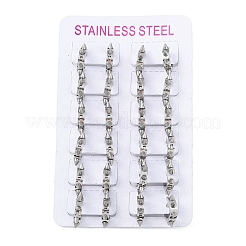 Non-Tarnish Polishing 304 Stainless Steel Spike Rivet Hoop Earrings for Women&nbsp;EJEW-M001-05P