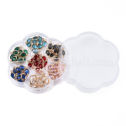 70Pcs 7 Colors K9 Glass Connector Charms&nbsp;GLAA-N038-24